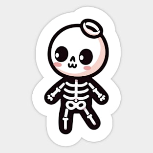 Preppy Skeleton Kawaii Sticker